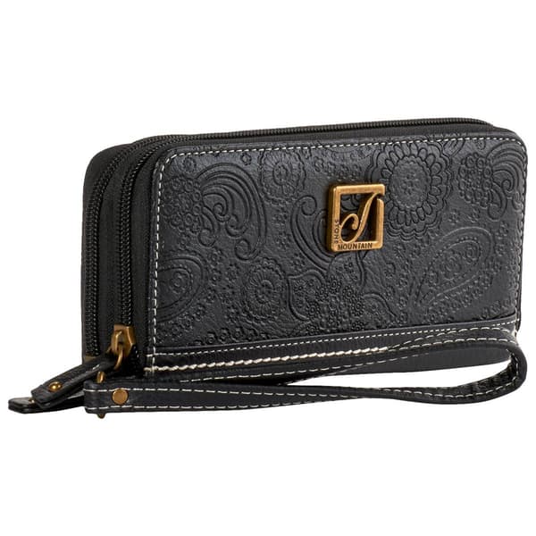 Womens Stone Mountain Rocky Mountain Double Zip Around Wristlet