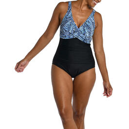 Womens Maxine Tidal Wave Wrap Front Maillot