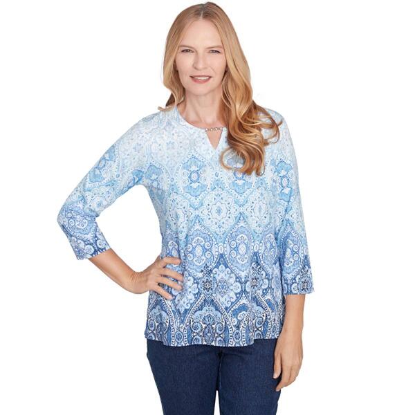 Womens Alfred Dunner Classics_S5 Ombre Medallion Top - image 
