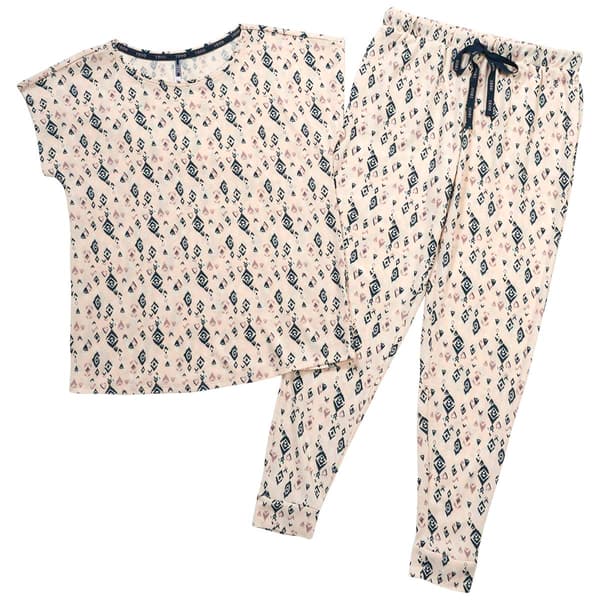 Womens IZOD&#40;R&#41; Short Sleeve Ikat Tee & Jogger Pajama Set - image 
