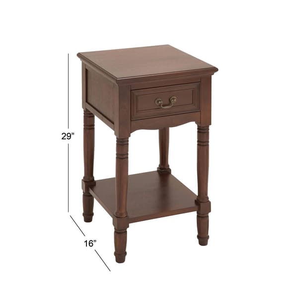 9th & Pike® Brown Pine Traditional Accent Table