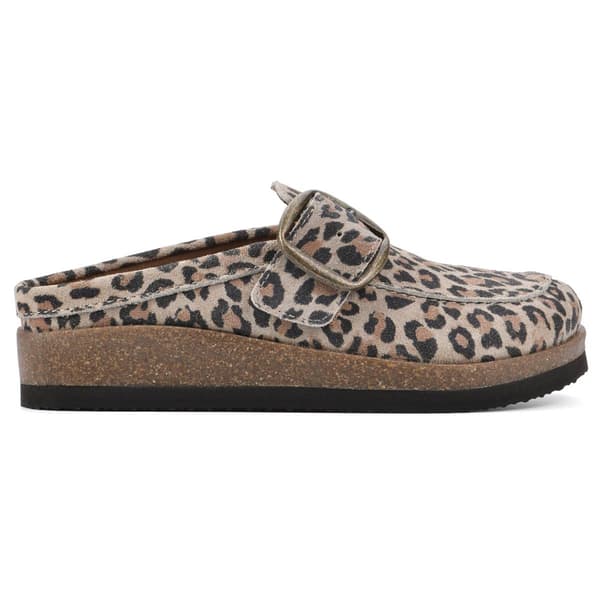 Womens White Mountain Bueno Cheetah Clogs