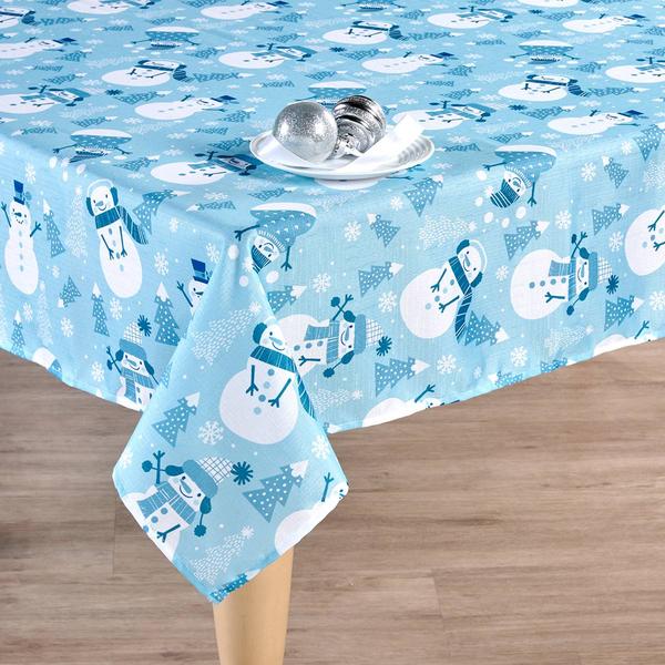 Winter Wonderland Snowman Flurry Tablecloth - image 