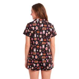 Juniors Derek Heart Short Sleeve Pumpkins & Portraits Pajama Set