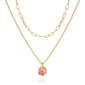 GUESS Gold-Tone Layered Chain Necklace w/ Floral Charm Pendant - image 2