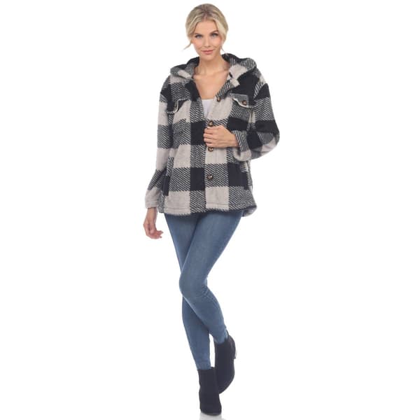 Womens White Mark Plaid Shacket