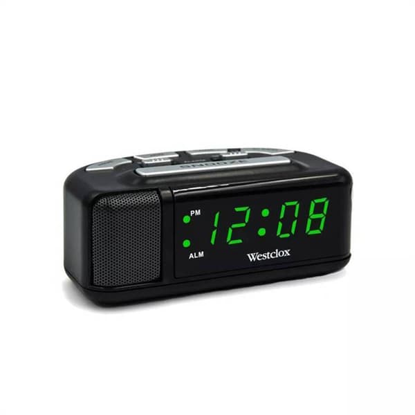Westclox Large Green LED Adjustable Alarm Clock - image 