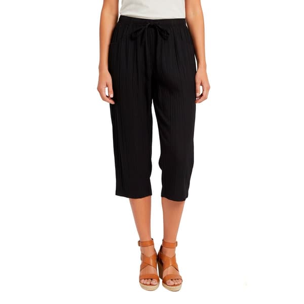 Petite Hasting & Smith Solid Crinkle Tie Front Capris