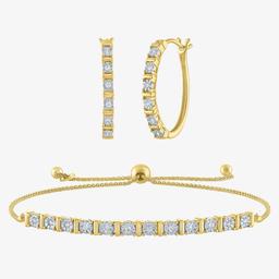 Nova Star(R) Lab Grown Diamond Bolo Bracelet & Earrings Set