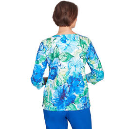 Petite Alfred Dunner Tradewinds Watercolor Flowers Top