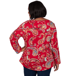 Plus Size Ruby Rd. Mysterious Romance Whimsical Paisley Tee