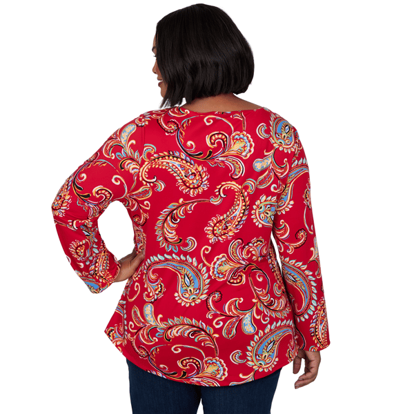 Plus Size Ruby Rd. Mysterious Romance Whimsical Paisley Tee