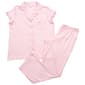 Womens Laura Ashley Short Sleeve Ruffle Double Stripe Pajama Set - image 1