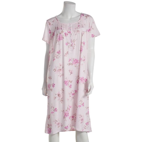 Womens Laura Ashley&#40;R&#41; Short Sleeve Butterfly Floral Nightgown - image 