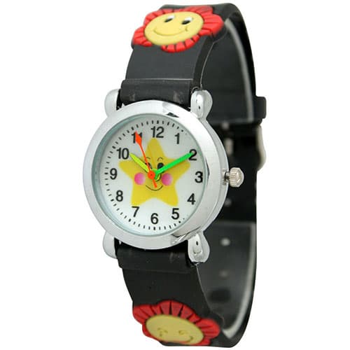 Kids Olivia Pratt Silicone Happy Stars Watch - 8126BLACK