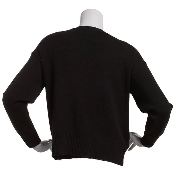 Juniors No Comment Holiday Bows Crew Neck Pullover Sweater