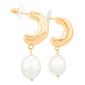 Design Collection Gold-Tone Pearl Chip Drop Earrings - image 2