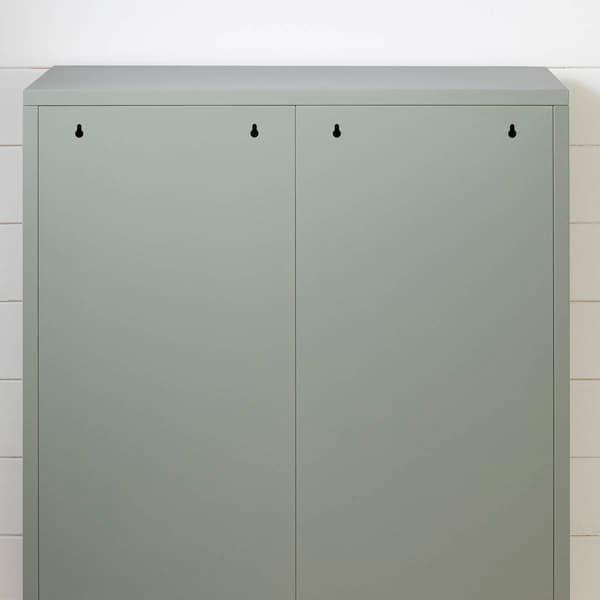 South Shore Crea Sage Green Metal Mesh 2-Door Accent Cabinet