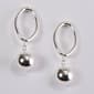Sterling Silver Oval with 8mm Silver Bead Dangle Earrings - image 1