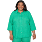 Plus Size Alfred Dunner Resort Living Eyelet Palm Tree Blouse - image 1