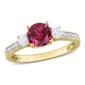 Gemstone Classics(tm) White Sapphire & Lab Created Ruby Ring - image 1