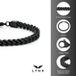 Mens Lynx Black Ion Plated Stainless Steel Foxtail Chain Bracelet - image 6