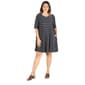 Plus Size 24/7 Comfort Apparel Stripe Shirt Dress - image 1