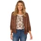Womens Democracy 3/4 Balloon Sleeve Open Front Crochet Cardigan - image 2