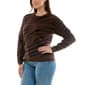 Womens Zac & Rachel Long Sleeve Zebra Crew Neck Sweater - image 3
