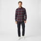 Mens Chaps Double Brush Stretch Flannel Shirt - Wine - image 3