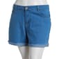 Juniors Plus California Vintage 1 Button Fray Hem Roll Cuff Short - image 2