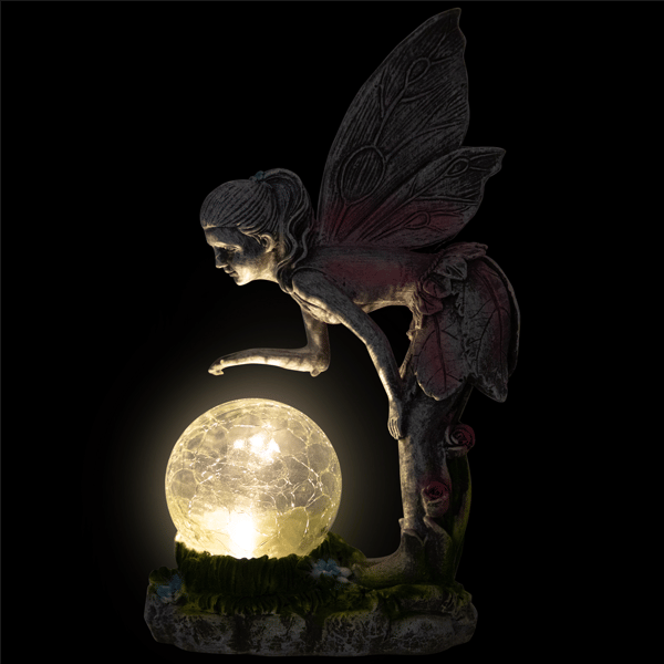 Northlight Solar Fairy with Gazing Ball Outdoor Garden Statue