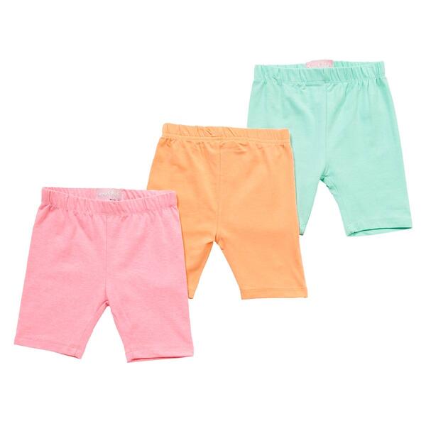 Girls &#40;4-6x&#41; Freestyle Revolution 3pk. Fun Neon Solid Bike Shorts - image 