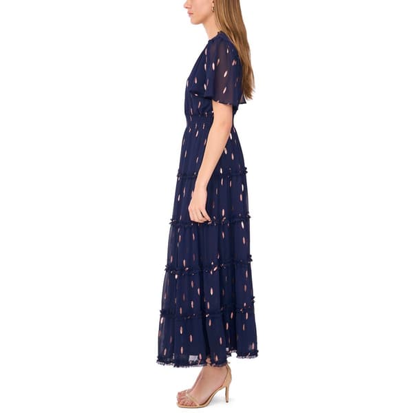 Womens MSK Short Sleeve Surplice Tier Ruffle Maxi Dress
