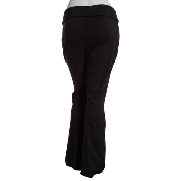 Juniors Plus Jolie & Joy Fold Over Waist Band Flare Yoga Pant