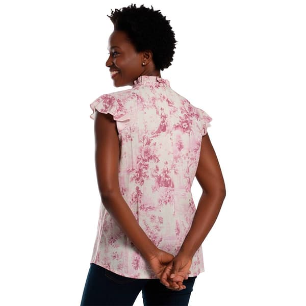 Womens Cocomo Cap Sleeve Garden Party Floral Blouse