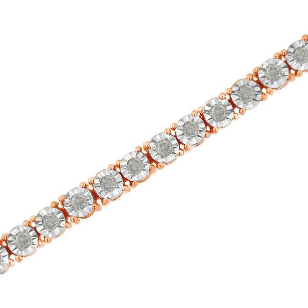 Haus of Brilliance Rose Gold over Sterling Silver Tennis Bracelet