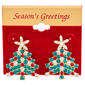 Christmas Tree Drop Earrings with Multi Color Glass Stones - image 1