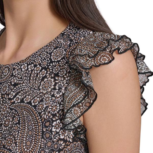 Womens Tommy Hilfiger Flutter Cap Sleeve Paisley Shift Dress