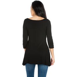 Womens 24/7 Comfort Apparel Ruched Sleeve Tunic