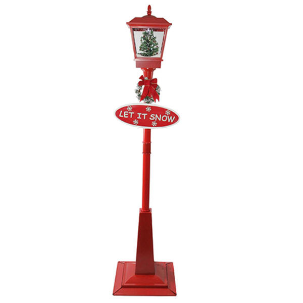 Northlight Seasonal 70.75in. Musical Red Holiday Street Lamp - image 