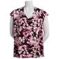 Plus Size Kasper Extended Shoulder V-Neck Floral Blouse - image 1