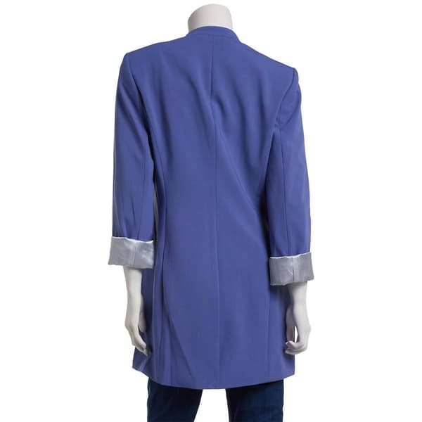 Plus Size Calvin Klein 3/4 Roll Cuffs Sleeve Open Long Jacket