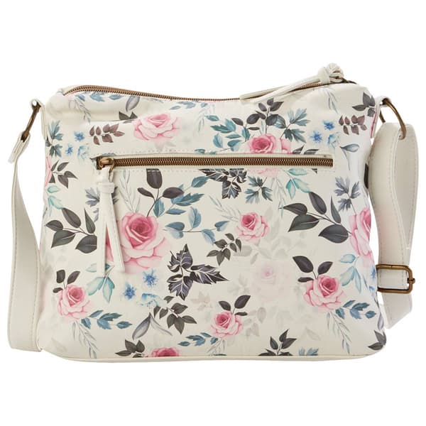 Stone Mountain Vintage Rose Washed Floral Irene Crossbody - White