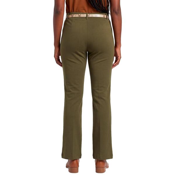 Petite Soho Apparel Pull On Solid Bootcut Snake Belt Pants