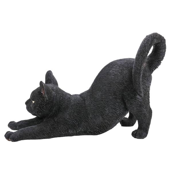 Hi-Line Gift Black Cat Stretching Garden Statue