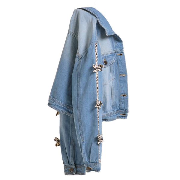 Girls (7-16) Aeropostale Leopard Bow Denim Jacket
