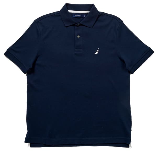 Mens Nautica Interlock Short Sleeve Solid Polo