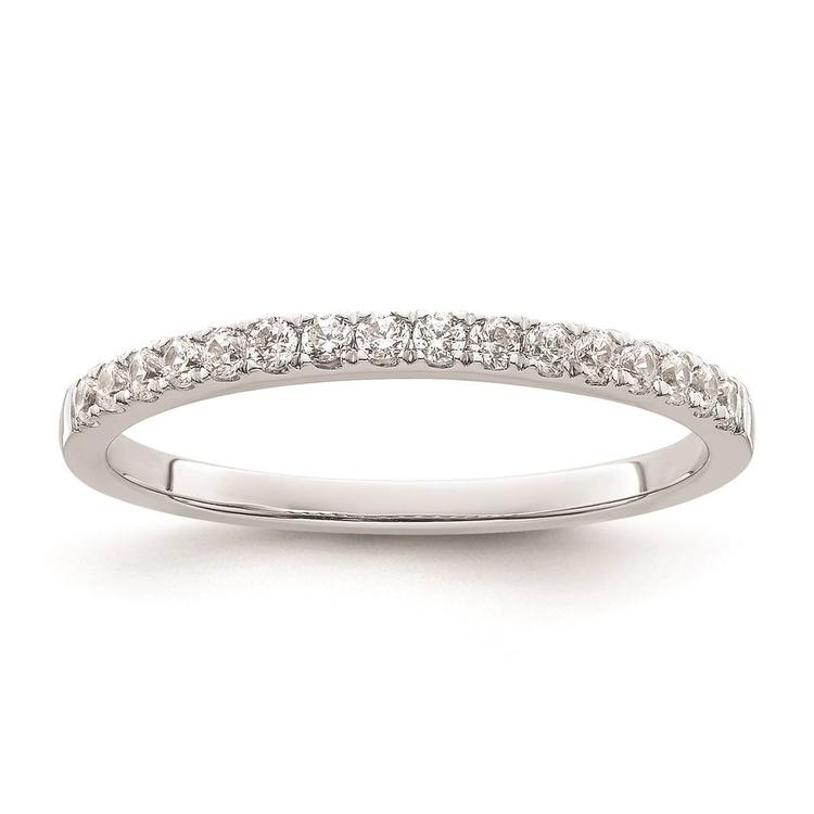 Pure Fire 14kt. White Gold Lab Grown Diamond Polish Wedding Band
