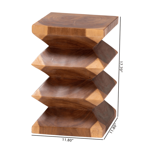 bali & pari Malati Solid Suar Wood End Table